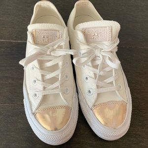 Gold and White Converse